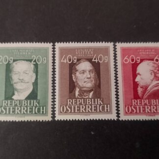 Österreich 1948 Todestag von Ziehrer, Stifter und Amerling postfrisch ANK 864-866