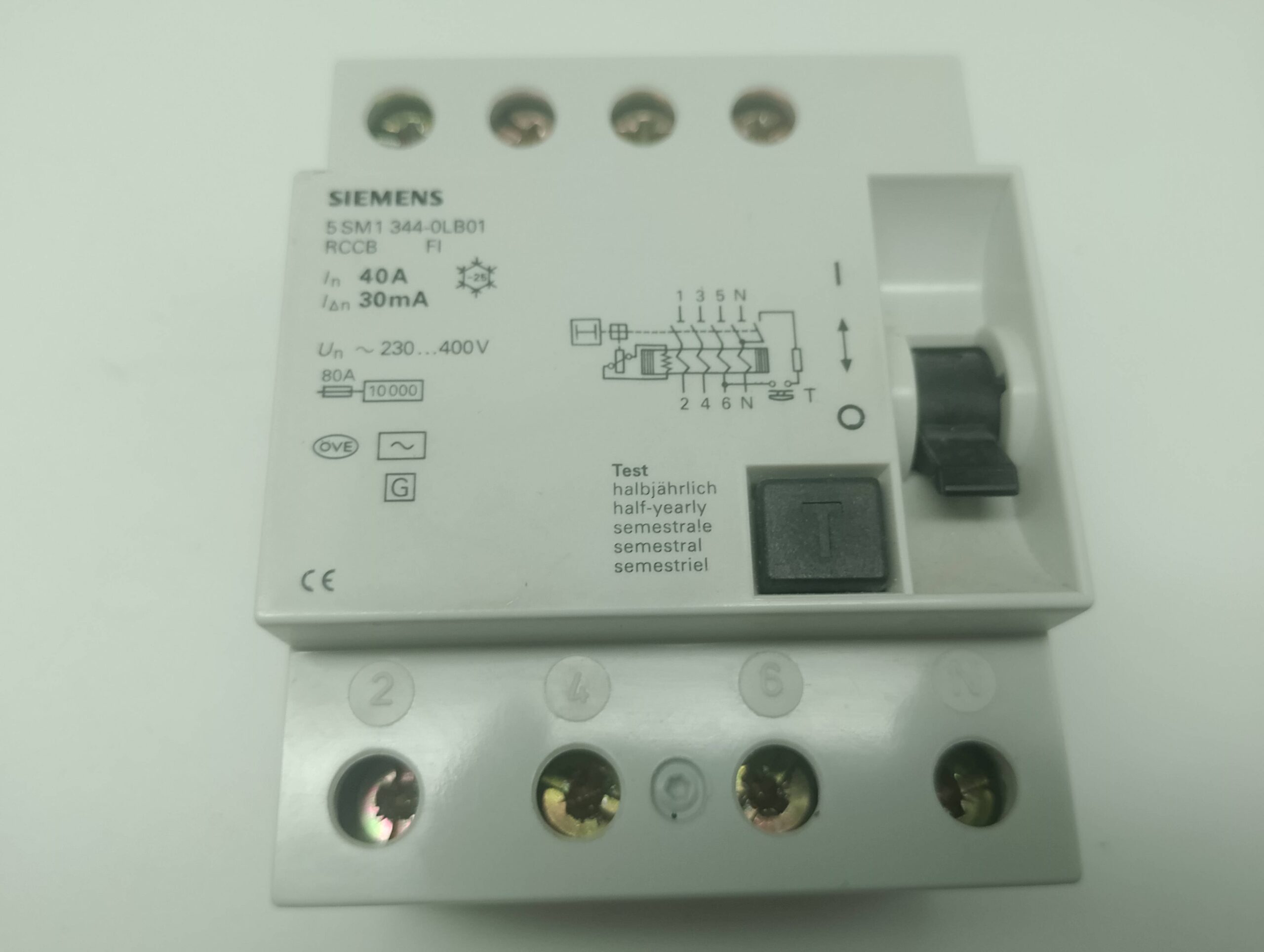Siemens 5SM1 344-0LB01 RCCB FI, Schutzschalter 40A 30mA 10kA – Bild 3