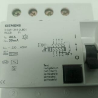 Siemens 5SM1 344-0LB01 RCCB FI, Schutzschalter 40A  30mA  10kA