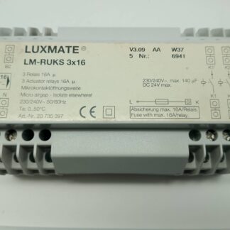 Zumtobel Luxmate, LM-RUKS 3x16A 230V/50Hz Relais Ausgangsmodul 20735397, V3.09 AA W37 5