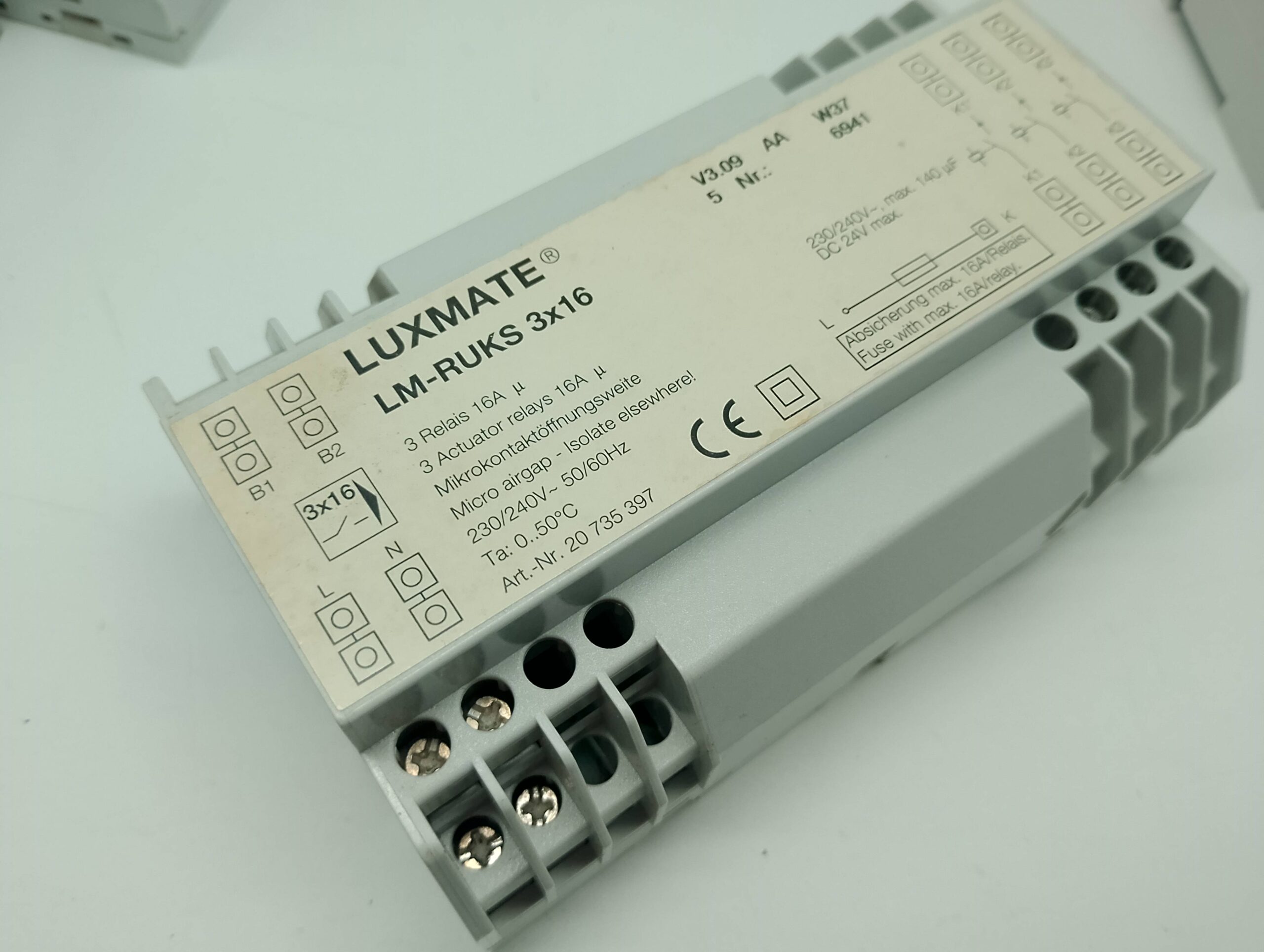 Zumtobel Luxmate, LM-RUKS 3x16A 230V/50Hz Relais Ausgangsmodul 20735397, V3.09 AA W37 5 – Bild 4