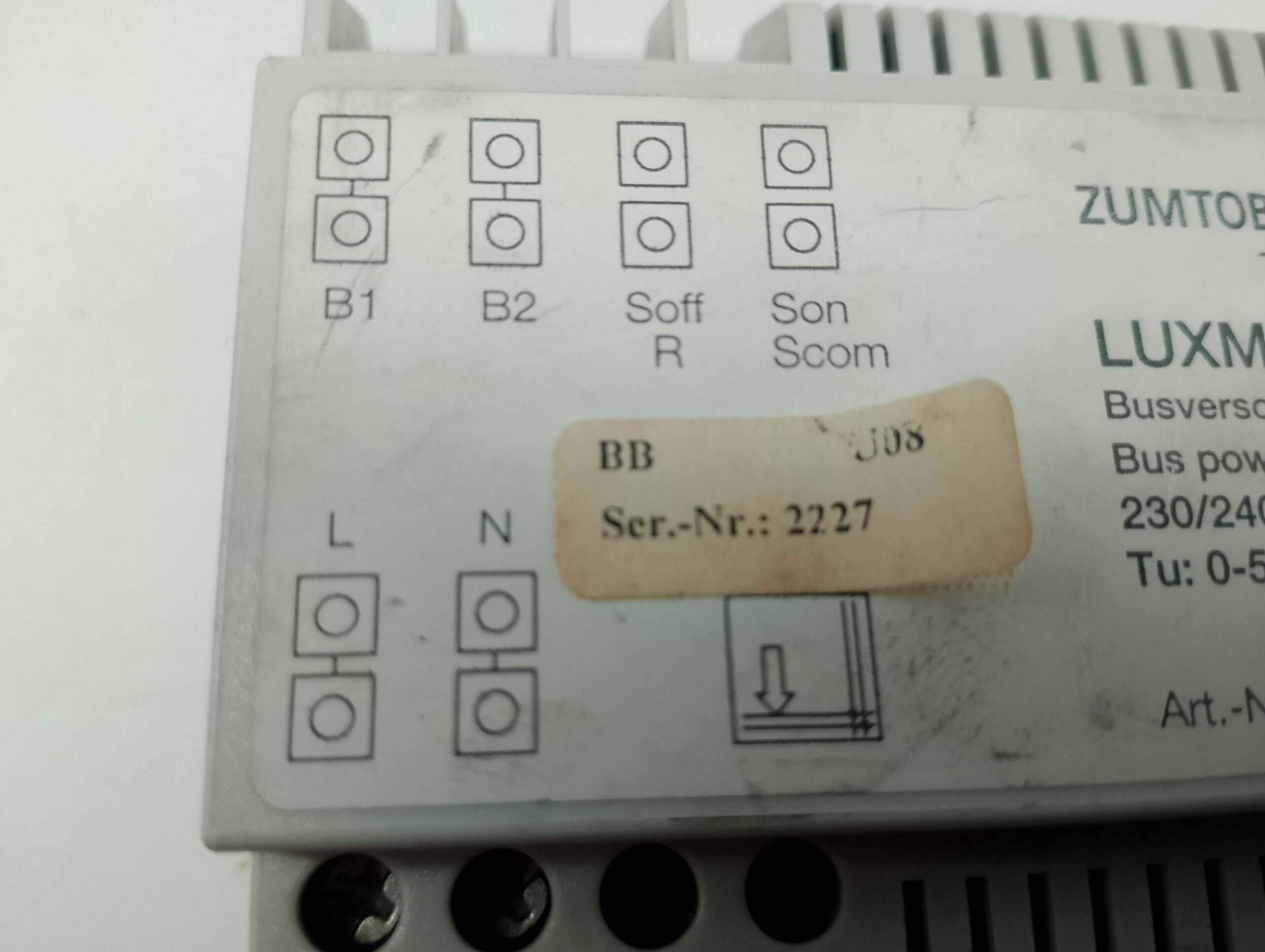 Zumtobel Staff The Light Luxmate LM-BV BB U08 Busversorgung Bus power supply 230/240V ~50/60Hz Tu:…50° Art.Nr.: 20975247 – Bild 2