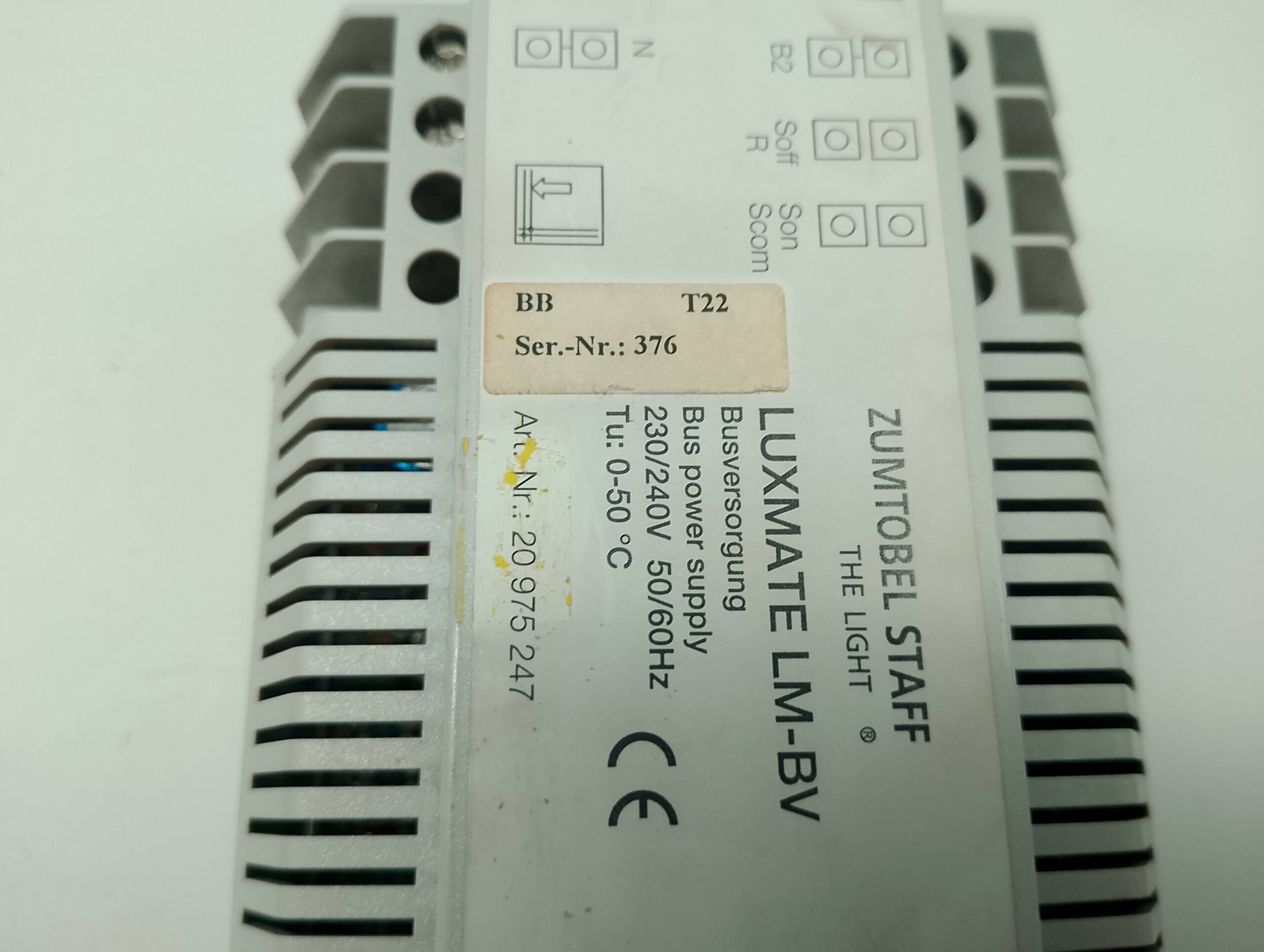 Zumtobel Staff The Light Luxmate LM-BV BB T22 Busversorgung Bus power supply 230/240V ~50/60Hz Tu:…50° Art.Nr.: 20975247 – Bild 2