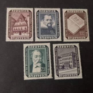 Österreich 1953  Wiederaufbau der Evangelischen Schule, postfrisch ANK Nr. 998 - 1002