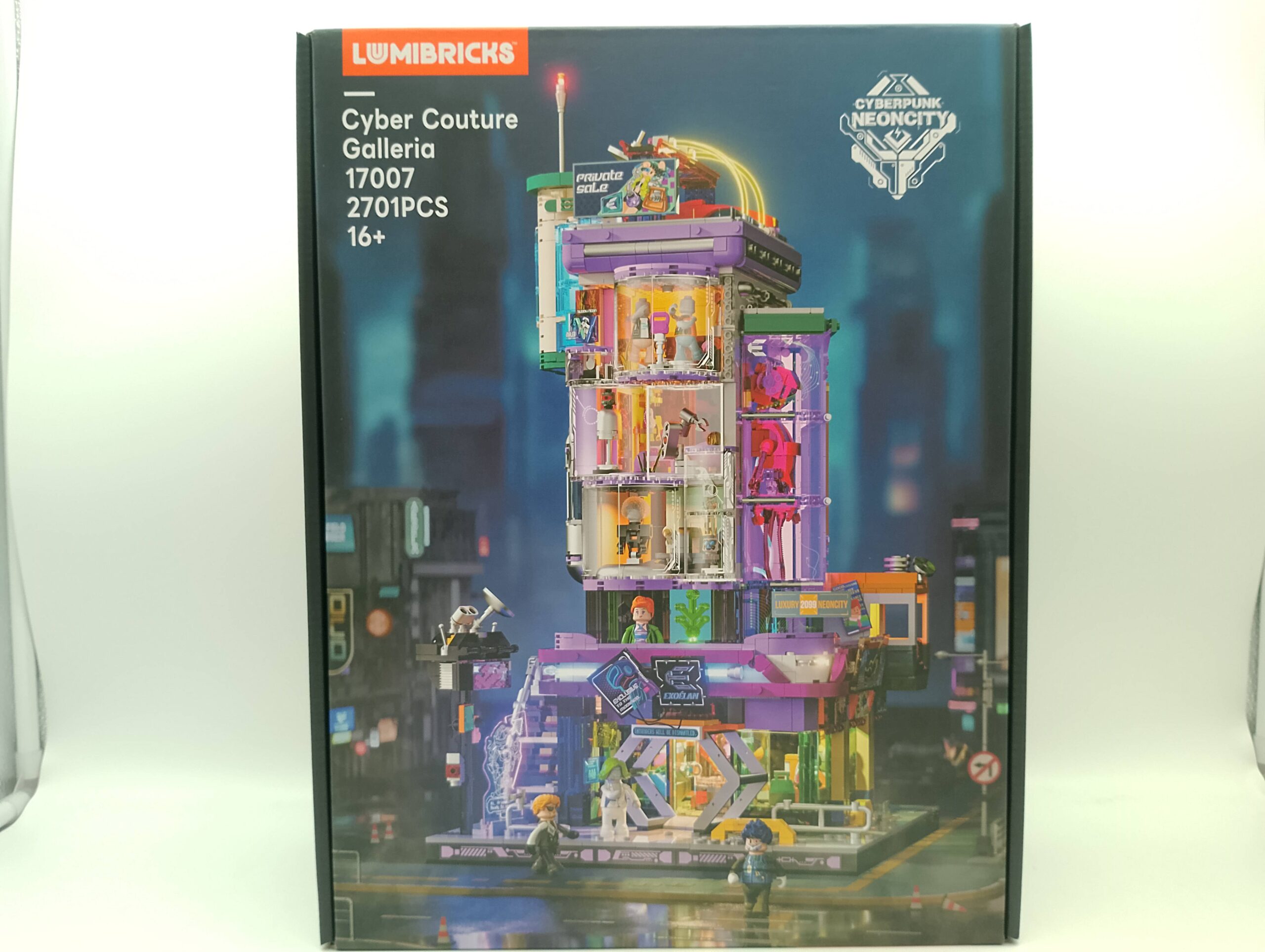 Lumibricks / Funwohle 17007 Cyber Couture Galleria – beleuchtetes Cyberpunk-Klemmbaustein-Set