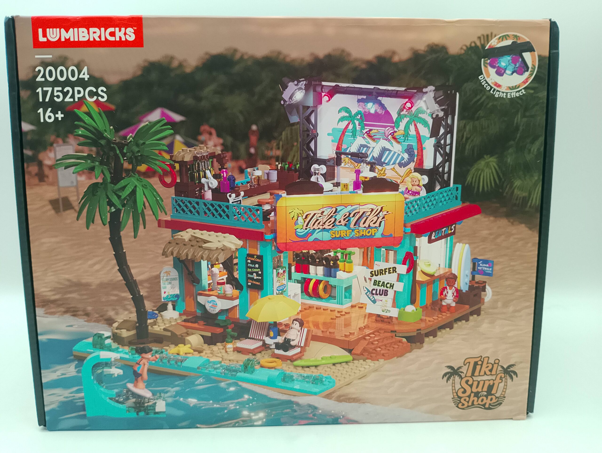 Lumibricks / Funwohle 20004 Surf Shop – beleuchtetes Klemmbaustein-Set Sommer, Strand und Surfen in einem Modell