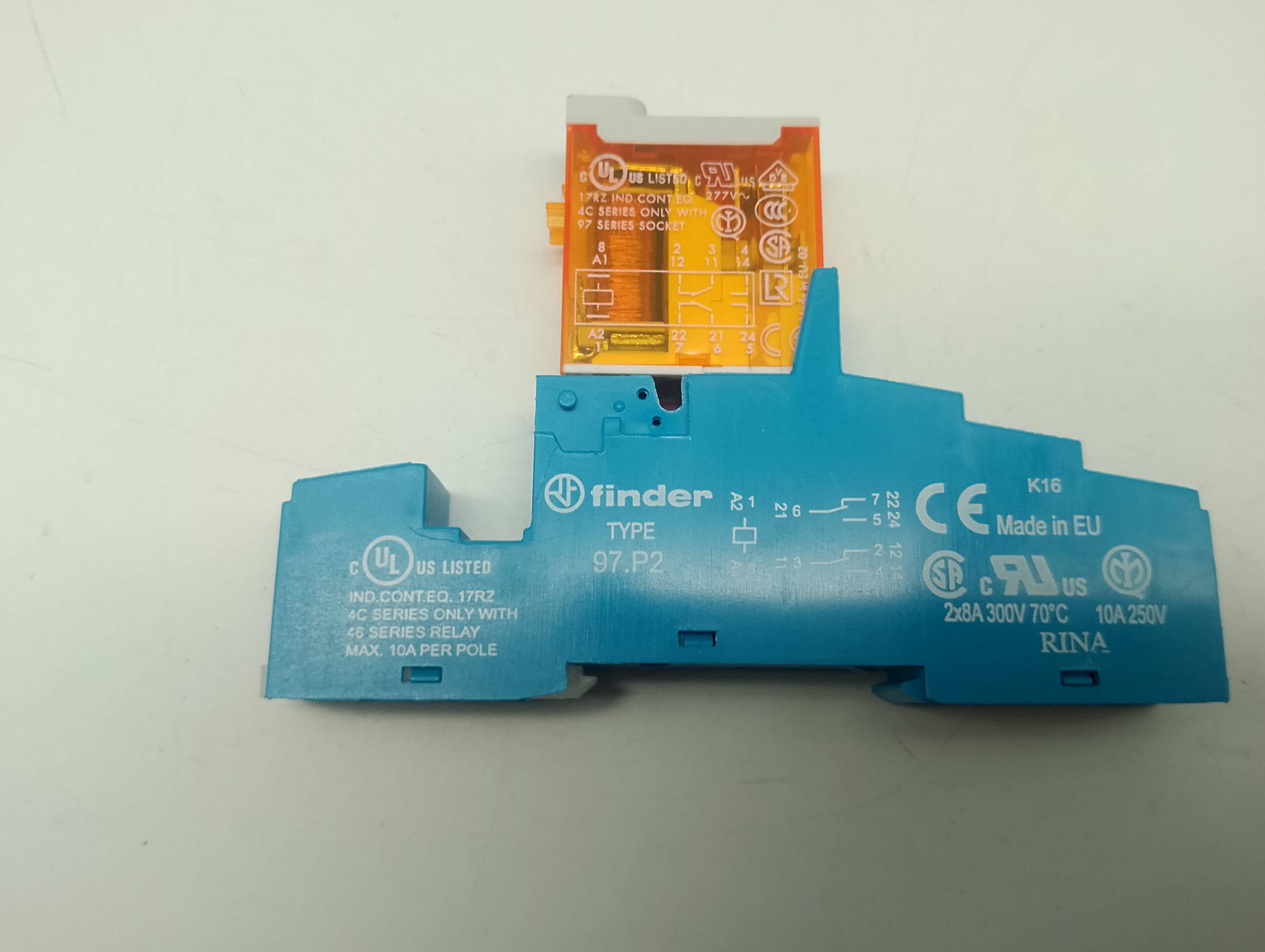 Finder 46.52.8.024.0040 Relais 24V AC 8A 250V Sockel 97.P2 – Bild 3