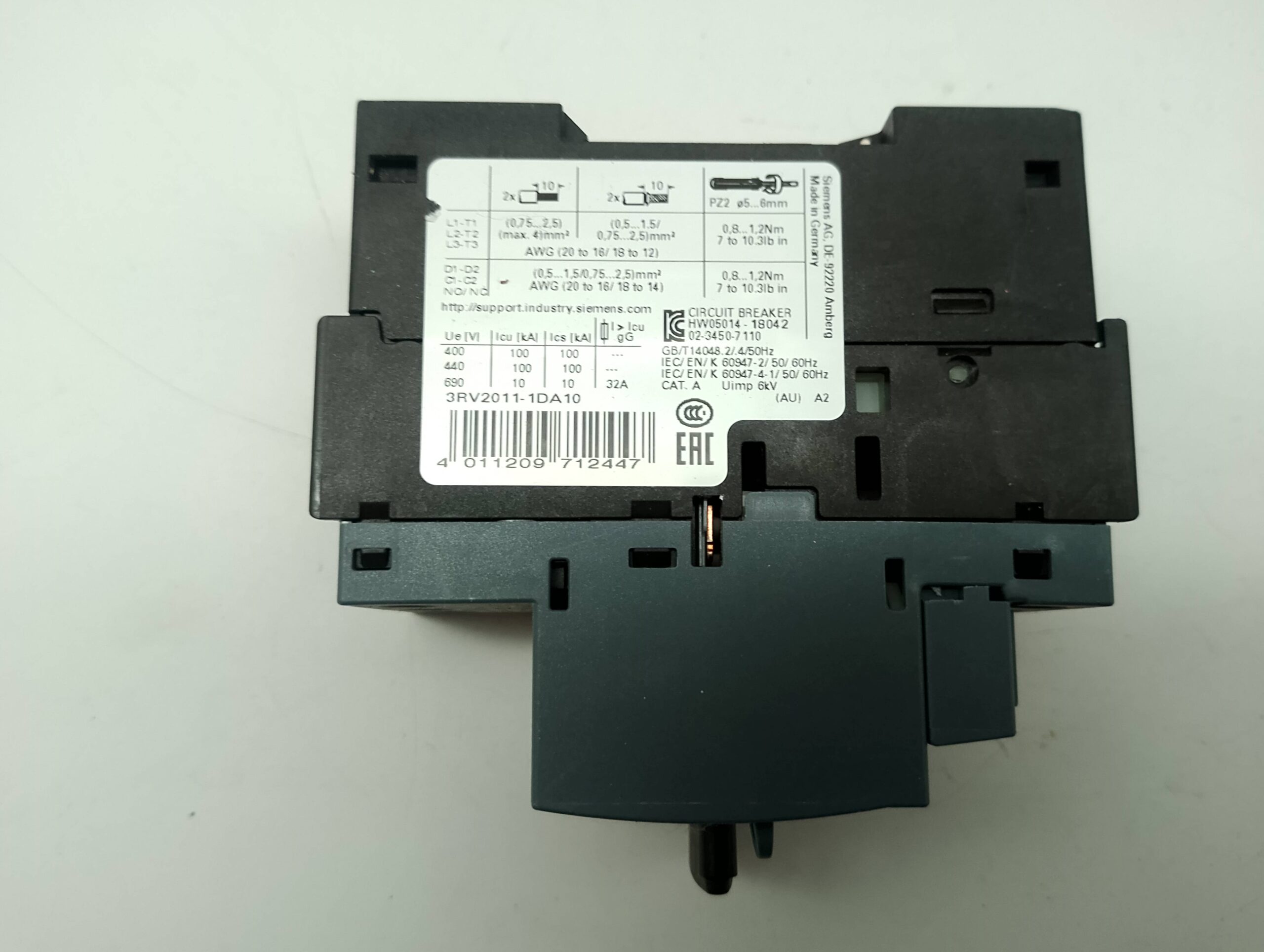 Siemens Sirius 3RV2011-1DA10 Motorschutzschalter, Leistungsschalter 2,2-3,2A – Bild 2