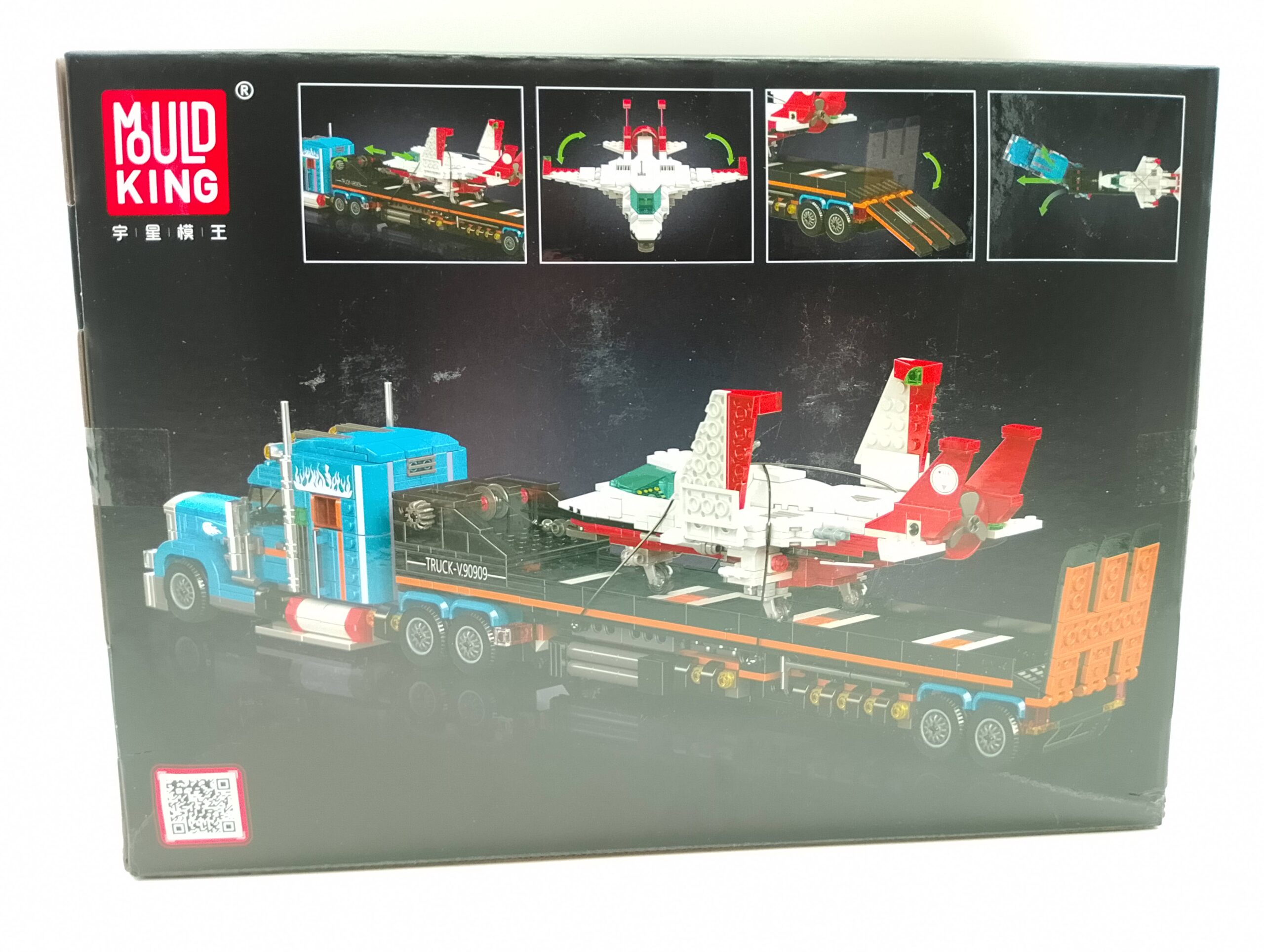 Mould King 24090 Flugzeugtransporter mit Tieflader Anhänger Bausatz 1.468 Teile – Bild 2