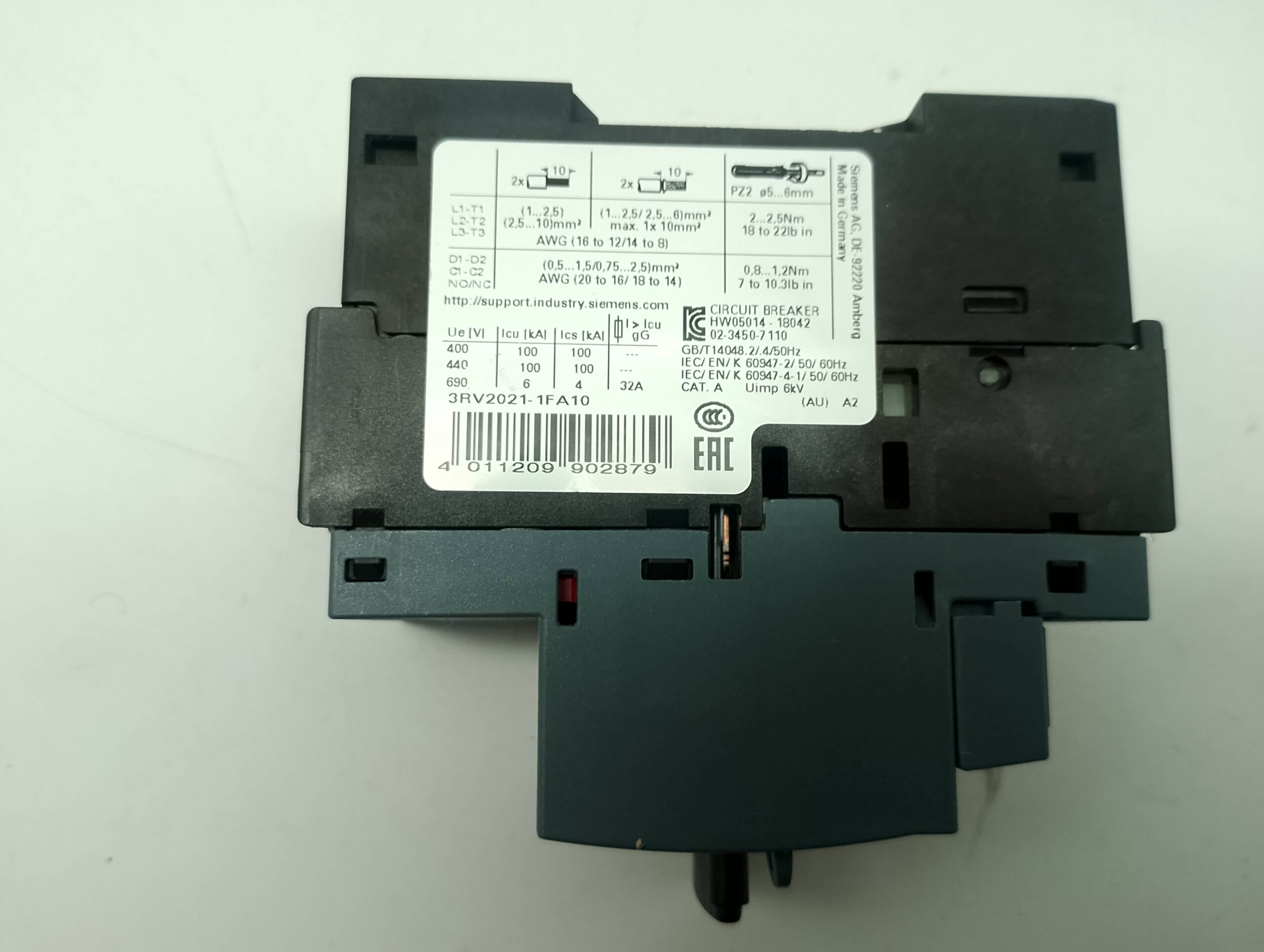 Siemens Sirius 3RV2021-1FA10 Motorschutzschalter, Leistungsschalter 3,5-5A – Bild 2