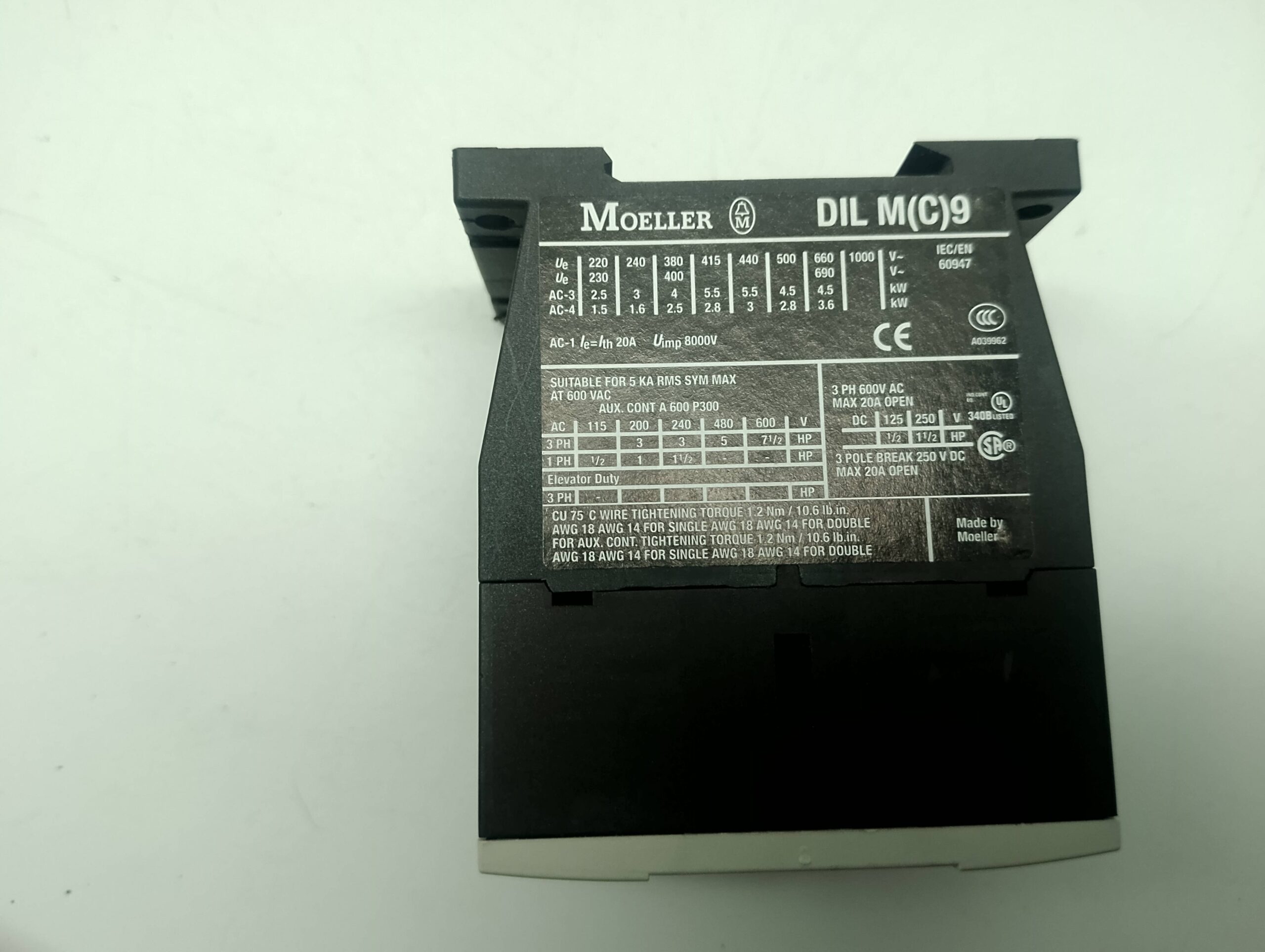 Klöckner Moeller DIL M9-01 Schütz 230V/50Hz / 240V/60Hz – Bild 2