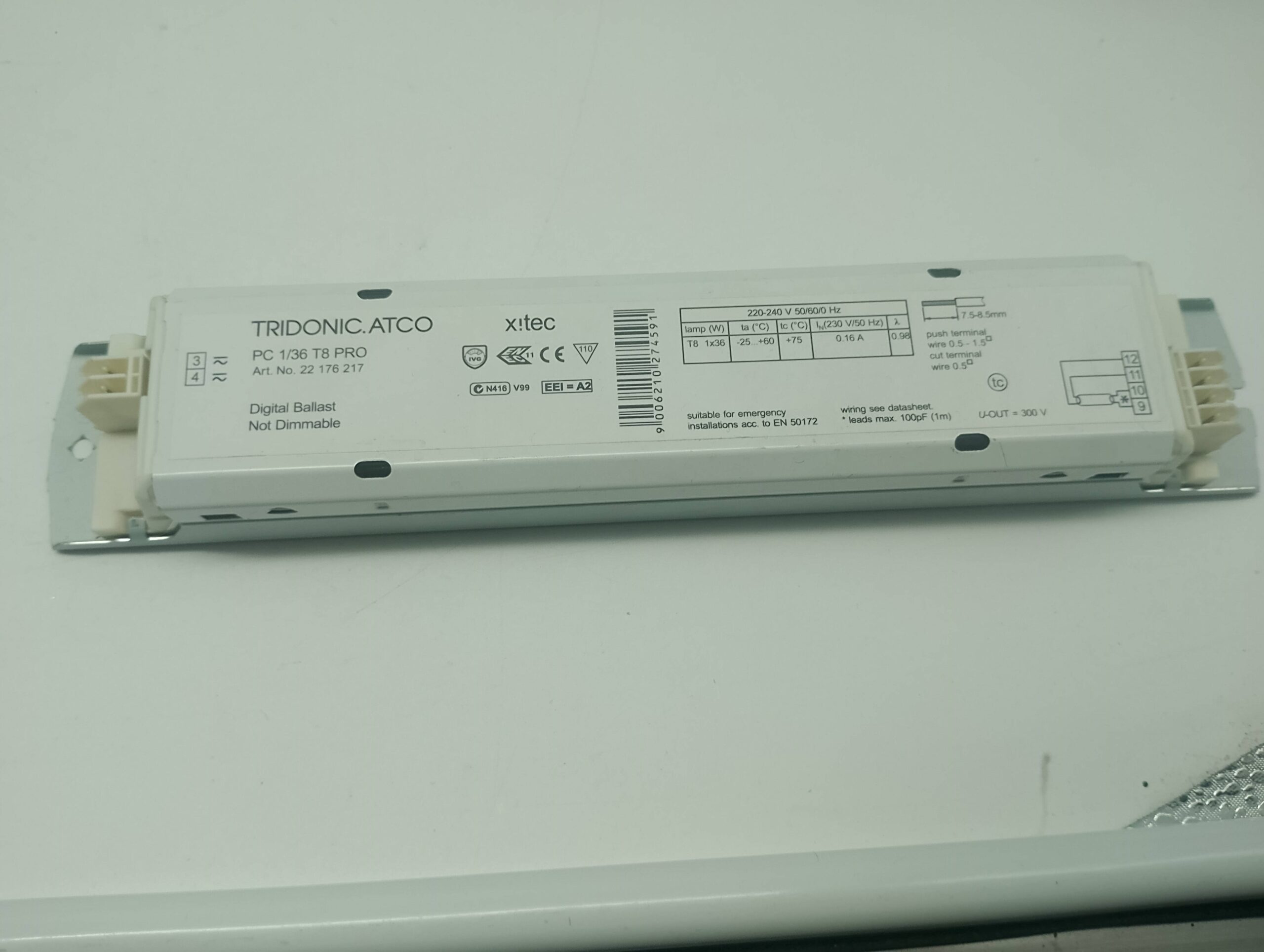 Tridonic ATCO PC 1/36 T8 PRO elektronisches Vorschaltgerät – 1 × 36 W – gebraucht