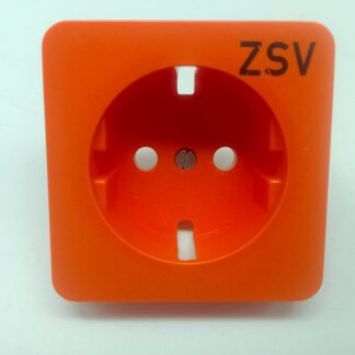 Berker 21772 Steckdosen-Zentralabdeckung – orange, Aufdruck „ZSV“ – gebraucht