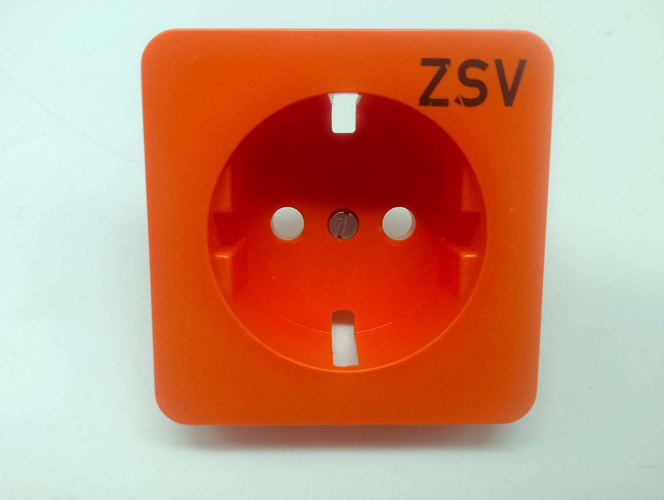 Berker 21772 Steckdosen-Zentralabdeckung – orange, Aufdruck „ZSV“ – gebraucht